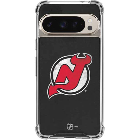 NHL New Jersey Devils Distressed Pixel 9/9 Pro Clear Case
